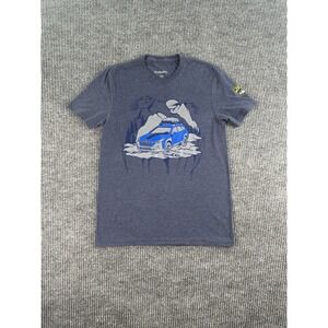 Subaru Shirt Men Small Blue Cotton Crew Neck Outback Graphic Logo Wilderness